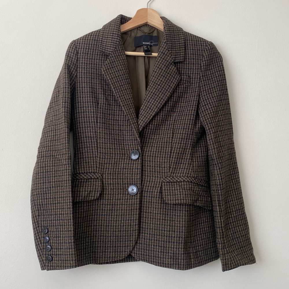 Mango checkered blazer size 4